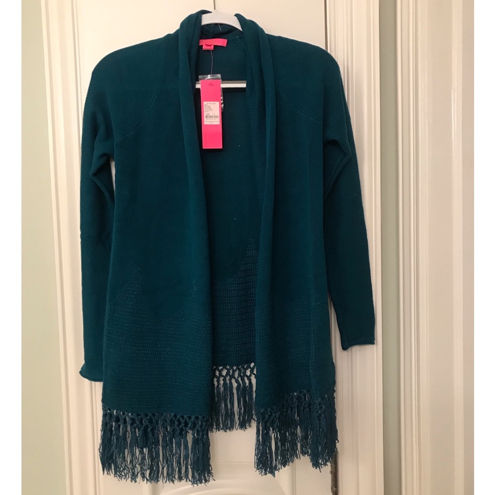 NWT Lilly Pulitzer Tatum Long Fringe Cardigan